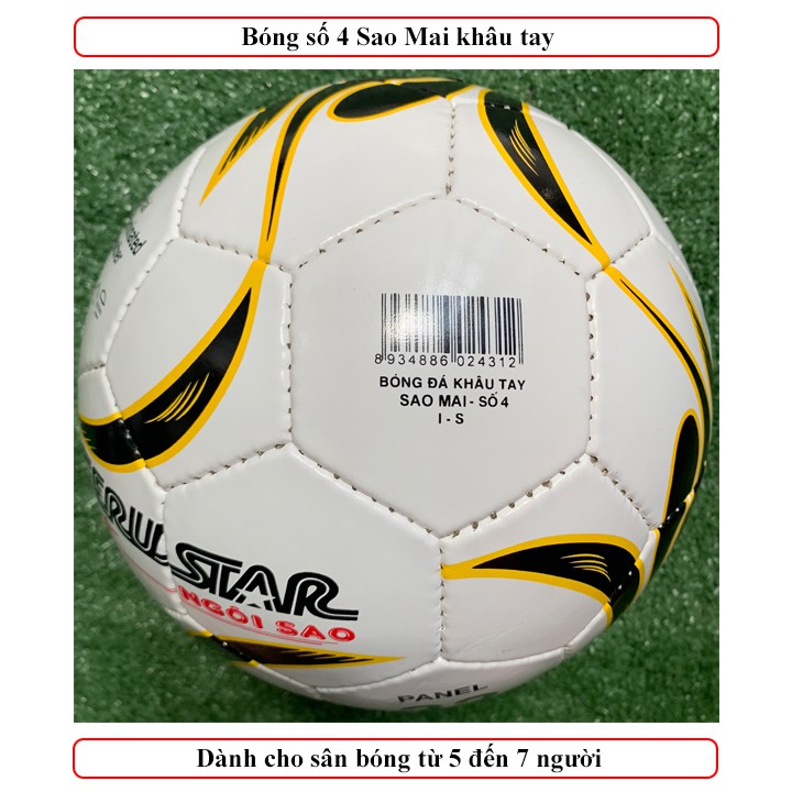 Quả bóng đá Geru Star số 4 Sao Mai SSM4 -Tặng kim bơm và lưới đựng bóng