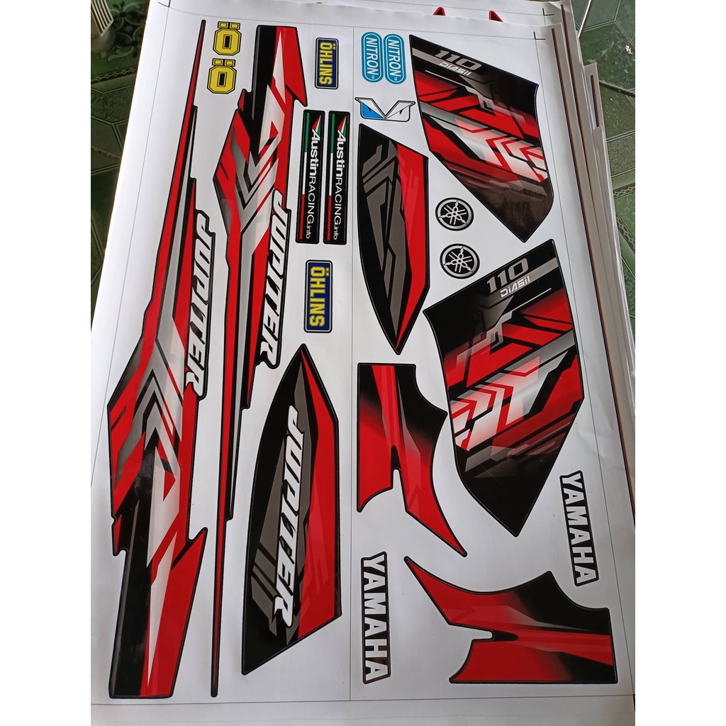 Tem rời jupiter 110 3D dán xe đen