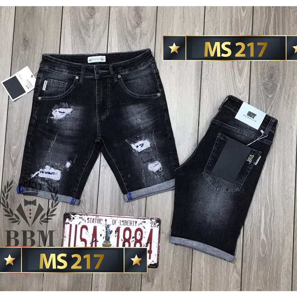 Quần short jean nam rách cao cấp-chất liệu denim co giãn tốt( Hàng chuẩn QC ) Lady-Hn Store88 i7