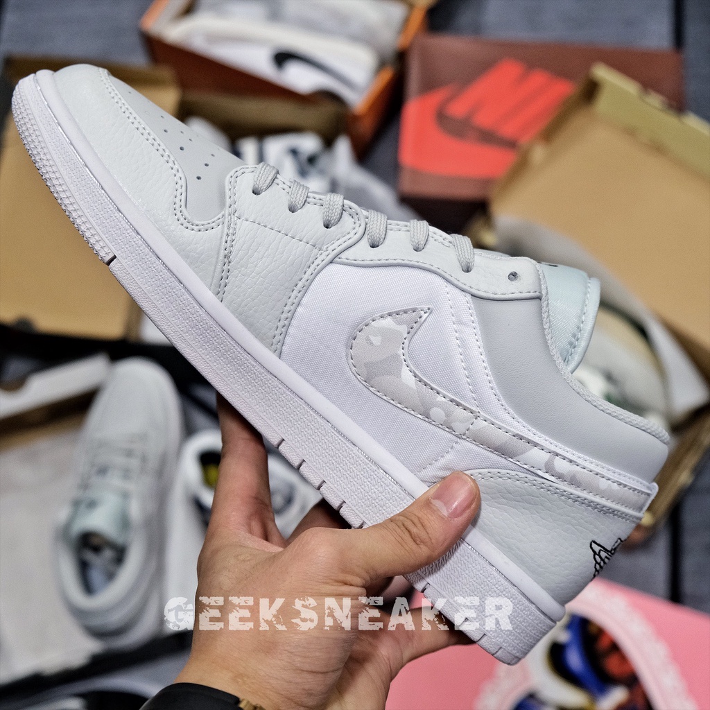 [GeekSneaker] Giày Sneaker Jordan 1 Low Camo White