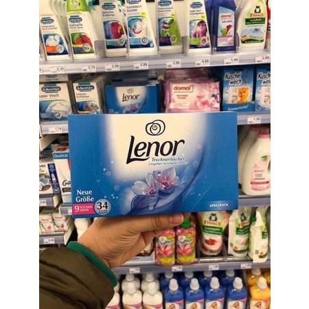 Giấy Thơm Quần Áo Lenor Trocknertucher Hộp 34 Tờ Hàng Nội Địa Đức