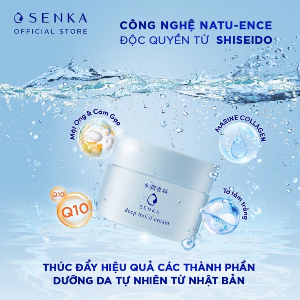 Kem dưỡng ẩm Senka Deep Moist Cream 50g cho làn da làn da mịn màng, căng mướt, tràn đầy sức sống