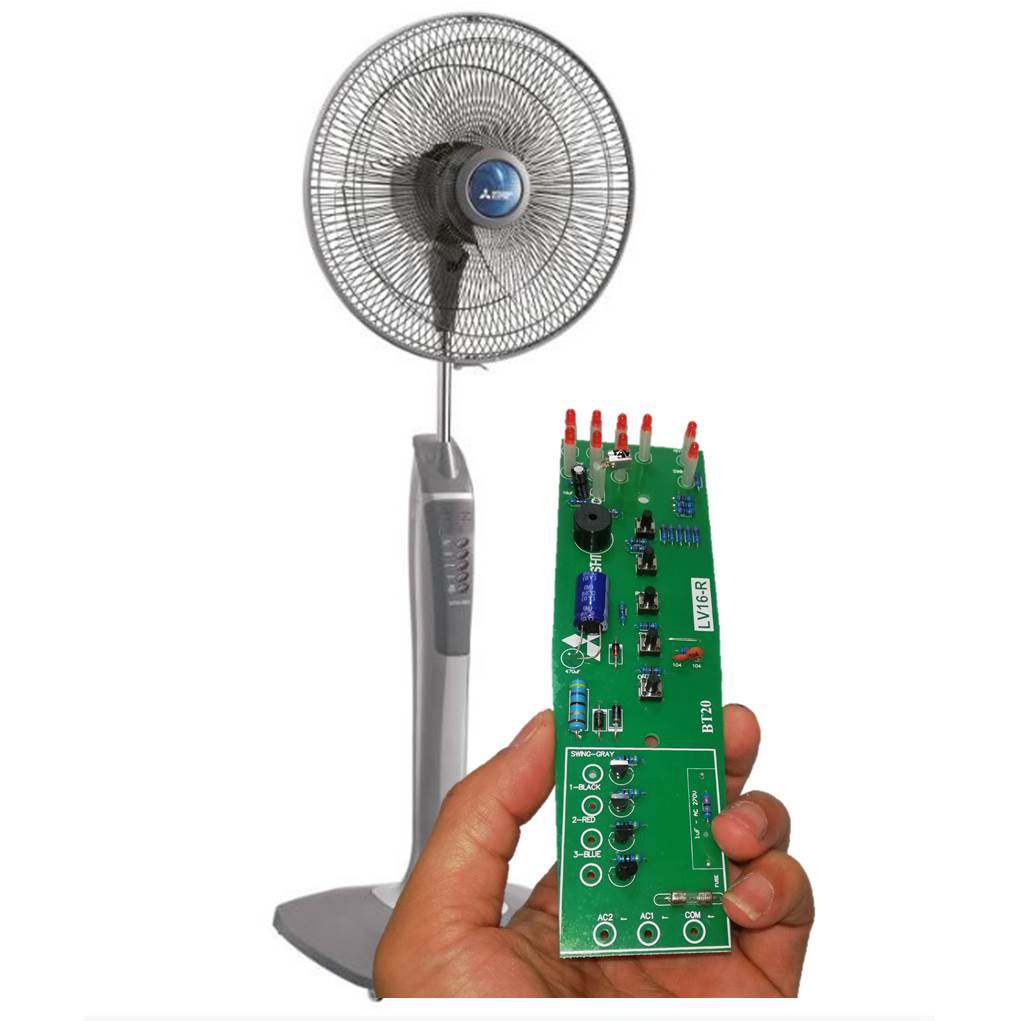 Bo mạch điều khiển quạt cây Mitsubishi LV16-RT, RQ, RP thay thế cho mạch Mitsubishi chính hãng