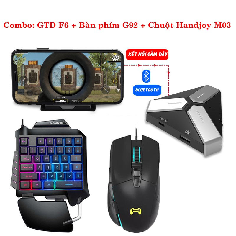 [Mã SKAMPUSHA8 giảm 8% đơn 300K] GTD F6 - Bộ chuyển đổi hỗ trợ mọi game mobile duy nhất(Tốc chiến, PUBG, COD, ROS...) | BigBuy360 - bigbuy360.vn