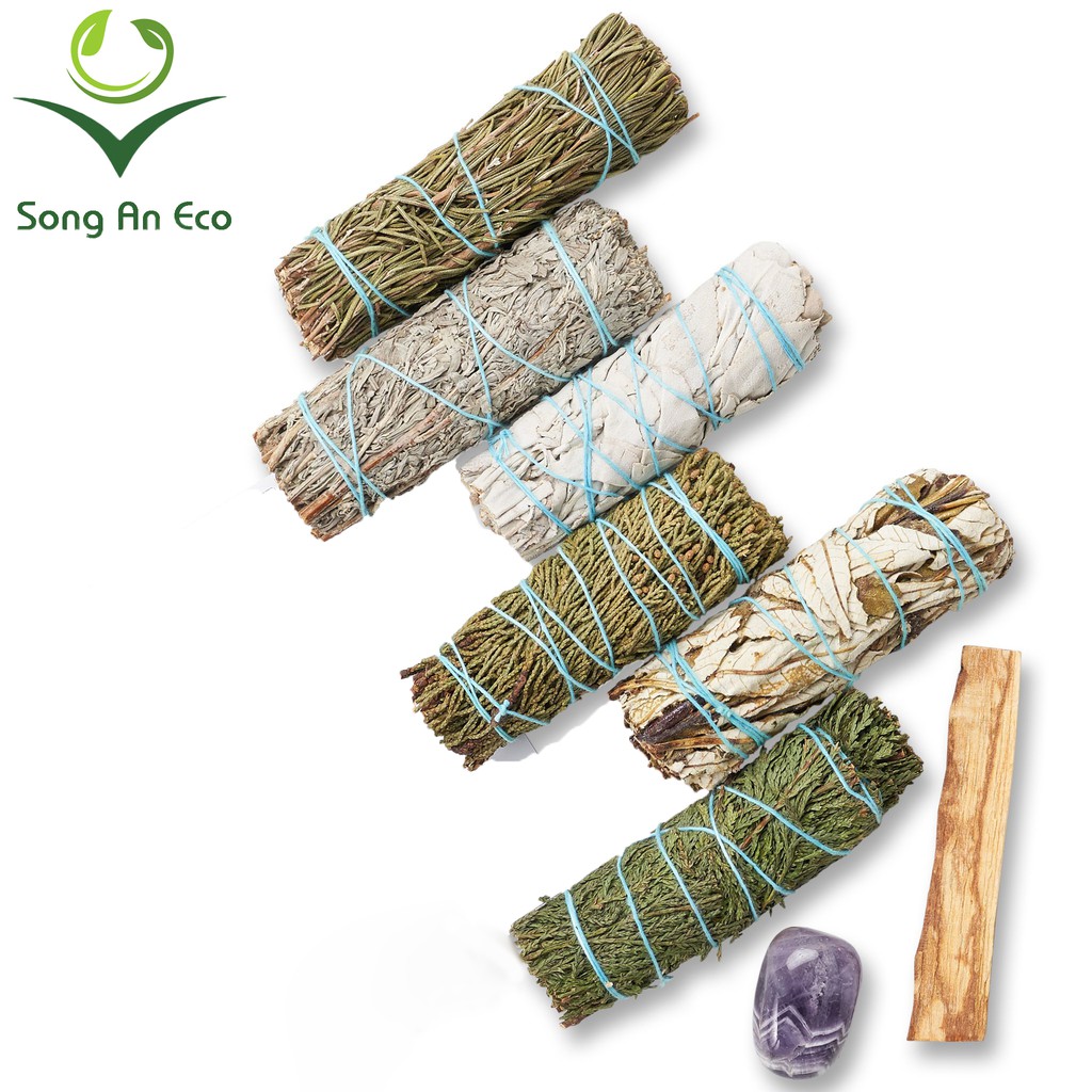Lá Xô Thơm Xông Nhà Các Loại ( Xô Trắng, Xô Xanh, Tuyết Tùng, Hương Thảo, Palo Santo ...) Song An Eco