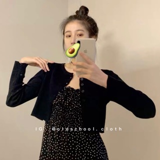 Croptop LEN tay dài Ulzzang (ảnh thật/sẵn)