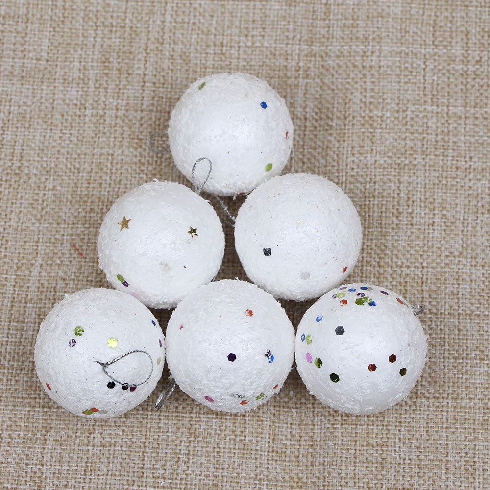 Gói 6 Cầu Sao Chuông Tuyết Cỡ 4cm Trang Trí Cây Thông Noel, Phụ Kiện Trang Trí Noel