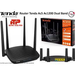 Bộ phát Wifi TENDA AC5 chuẩn AC 1200Mbps Chính Hãng - Bảo Hành 36T - 300Mbp+867Mbp 4 Anten