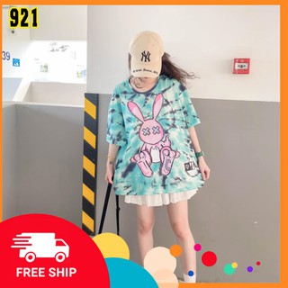 Áo loang màu thun tay lỡ form rộng unisex dưới 70kg hình icon siêu dễ thương
