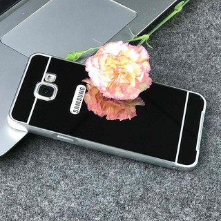 Ốp lưng Samsung Galaxy A7 2016 A710 bo tròn tráng gương viền kim loại