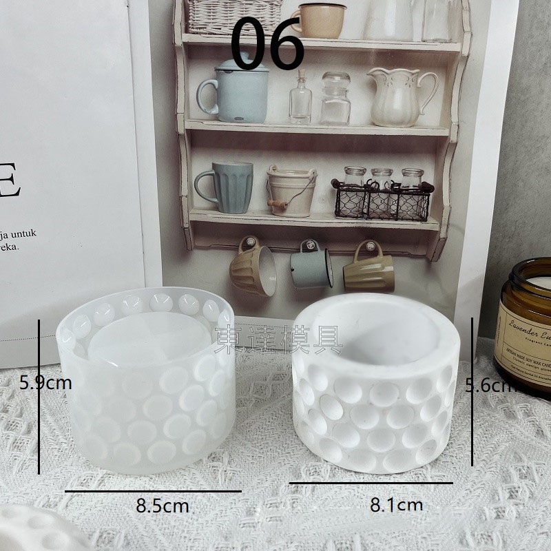 Khuôn silicone Làm Chậu Hoa Hình Tròn / Vuông / Chấm Bi Kích Thước Lớn Tiện Dụng