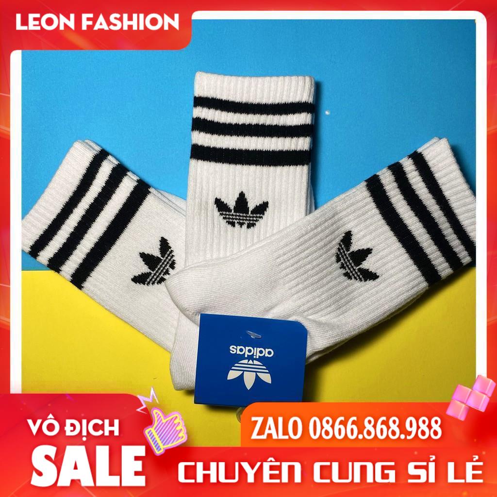 Tất ADIDAS Cổ Cao 3 Sọc [ Hàng loại 1 ] Vơ thể thao dệt kim cao cấp 95% Coton hạn chế mùi hôi và thông thoáng