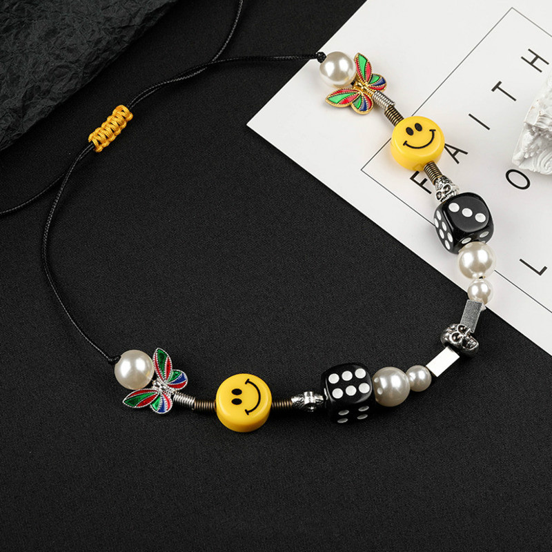 Dây chuyền thời trang mặt hình xúc xắc đính ngọc trai phong cách hiphop cá tính năng động