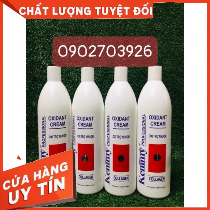 Oxy trợ nhuộm tóc kenmy 1000ml 3%-6%-9%-12% Collagen không kích ứng da đầu -không rat da đầu có mùi thơm