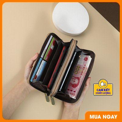 Ví bóp nam nữ dáng dài sang trọng 2 ngăn khóa kéo thời trang cao cấp nhiều ngăn đựng tiền,đựng thẻ và điện thoại ST918