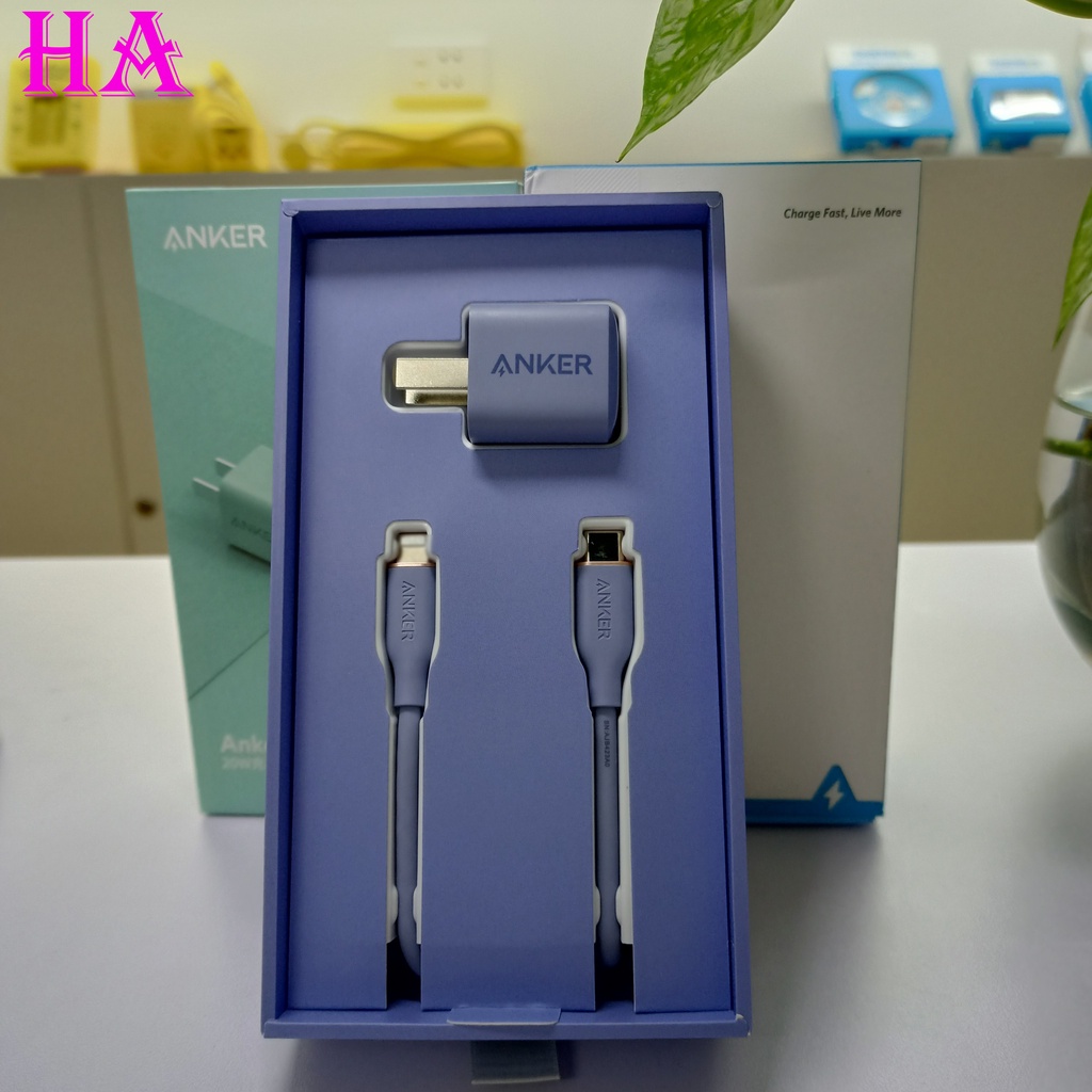 Bộ Sạc Anker 20w Nhiều Màu Sắc Full Hộp Làm Quà Tặng , Sạc Nhanh PD 20w Cho ip8 - ip14