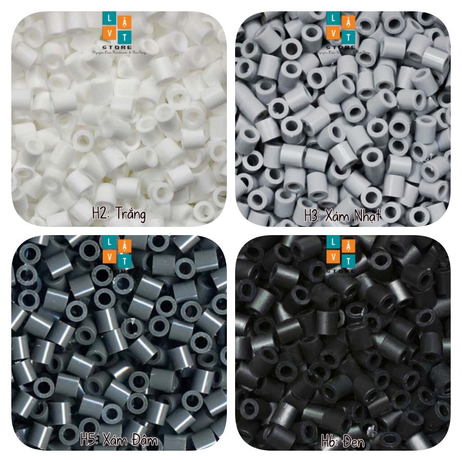 [2.6 Bảng màu 1] 1000 Hạt Peler Beads 2,6 MM,Bán Buôn hạt nhựa đồ chơi, Hama Beads 2,6 mm.