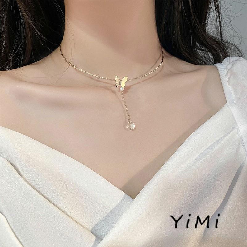 Vòng cổ Mặt Hình Bướm Phong Cách Hàn Quốc