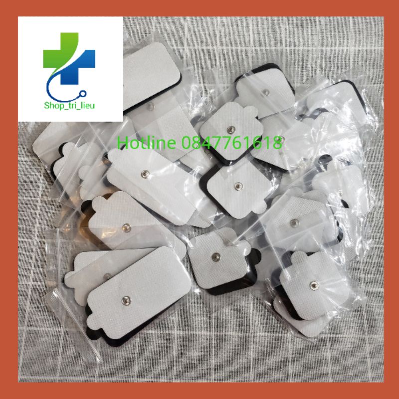 Miếng dán xung điện nút bấm kích thước 5x5cm và 5x9cm bám dính tốt cho máy aukewel, máy vật lý trị liệu bộ quốc phòng