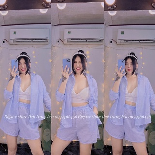SET SƠMI 3 MÓN KÈM BRA SIÊU XINH [BIGSIZE 55-90KG]