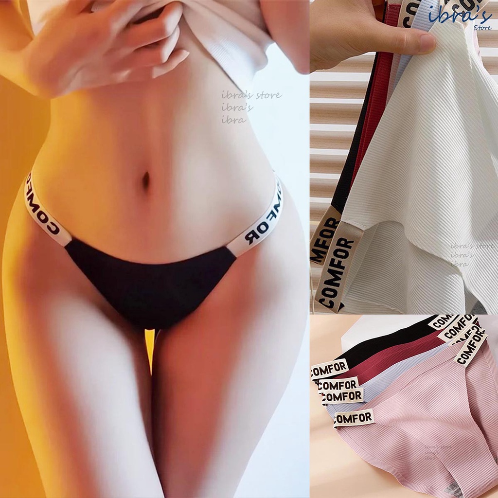 Quần lót sexy iBRA's cotton trơn mềm mại thoáng khí Đồ lót nữ cạp thấp thể thao dây hông quyến rũ cao cấp i56