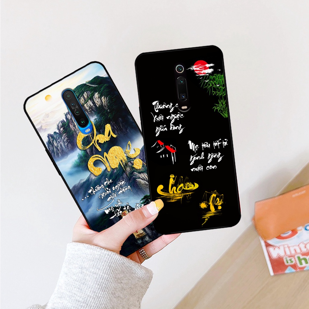 Ốp lưng Redmi K20/K20 Pro - Xiaomi Mi 9T / Redmi K30 / K30 5G in hình phong cách chữ thư pháp cha mẹ, tài lộc