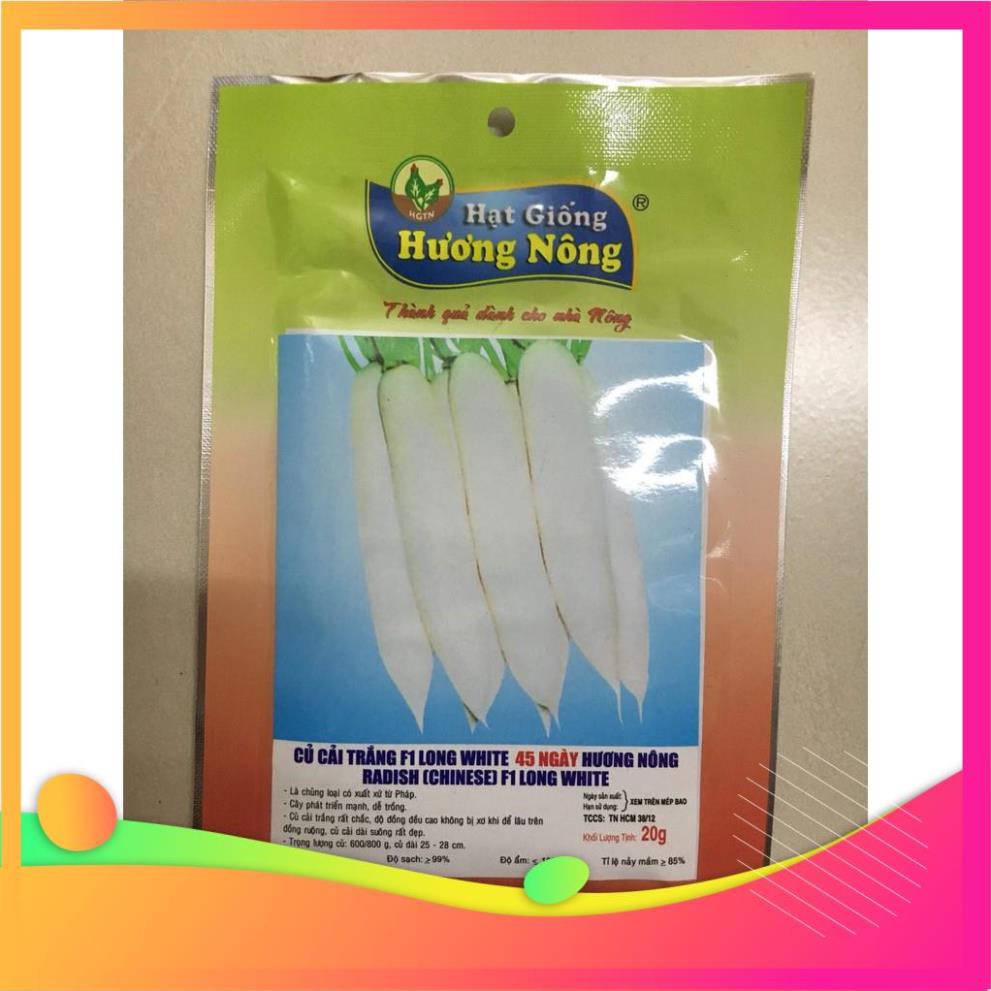 HẠT GIỐNG CỦ CẢI TRẮNG F1 HƯƠNG NÔNG_20G UY TÍN, GIÁ RẺ, CHẤT LƯỢNG BÀ CON AN TÂM ƯƠM MẦM