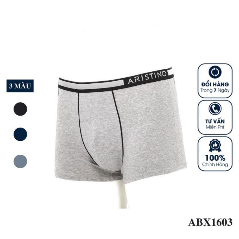Quần lót nam Aristino ABX16-03 - Quần lót dáng boxer (quần đùi), chất liệu cotton thiên nhiên mềm mại
