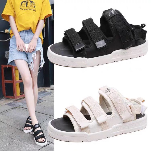 Sandal học sinh 3 quai dán chất vải siêu đẹp kèm cilp