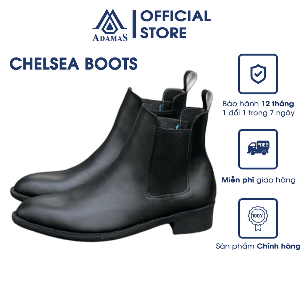 Giày Chelsea Boots nam da bò đến cao su đúc cao 4cm, Boot nam da bò thật size 38-43 phối đồ cùng Skiny Jean KENJ Store