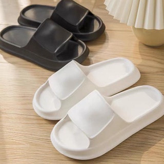 Dép bánh mì unisex [XOÀI SNEAKER] Dép nữ quai ngang chất liệu EVA hai màu trắng đen trơn size kép 36-43