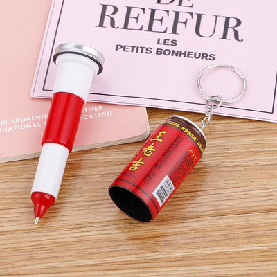 Móc khóa kiêm bút bi hình lon nước ngọt nhiều loại độc đáo