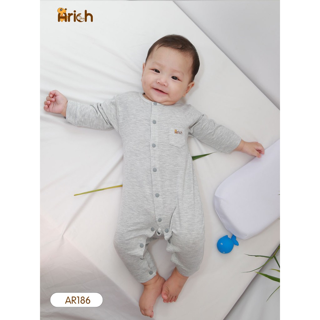 [Mã SKAMCLU8 giảm 10% cho đơn từ 100K] Body dài tay trơn 0-18M SỢI TRE Arich