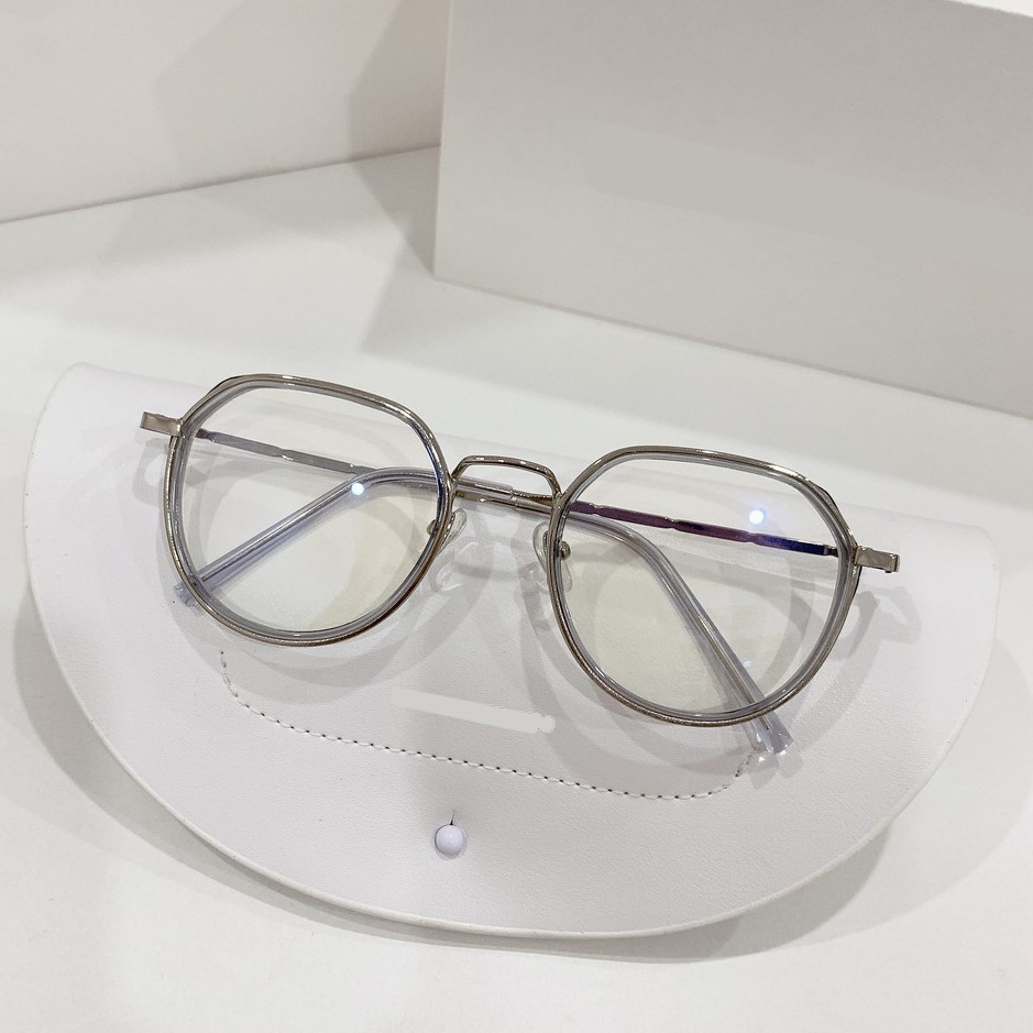 Gọng kính cận nữ khung viền kim loại kính giả cận hàn quốc