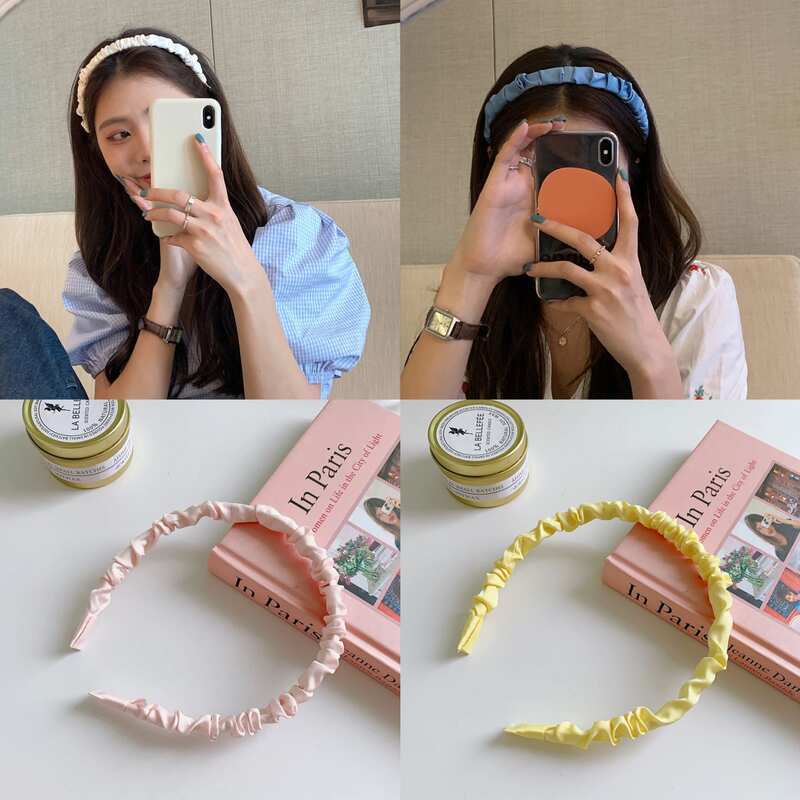 Băng đô cài tóc vải satin thời trang cổ điển dễ phối đồ