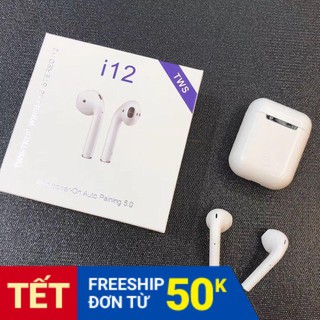 Tai nghe bluetooth i12 dòng tai nghe giá rẻ - Tai nghe có mic với tai nghe không dây mọi điện thoại- có đốc sạc