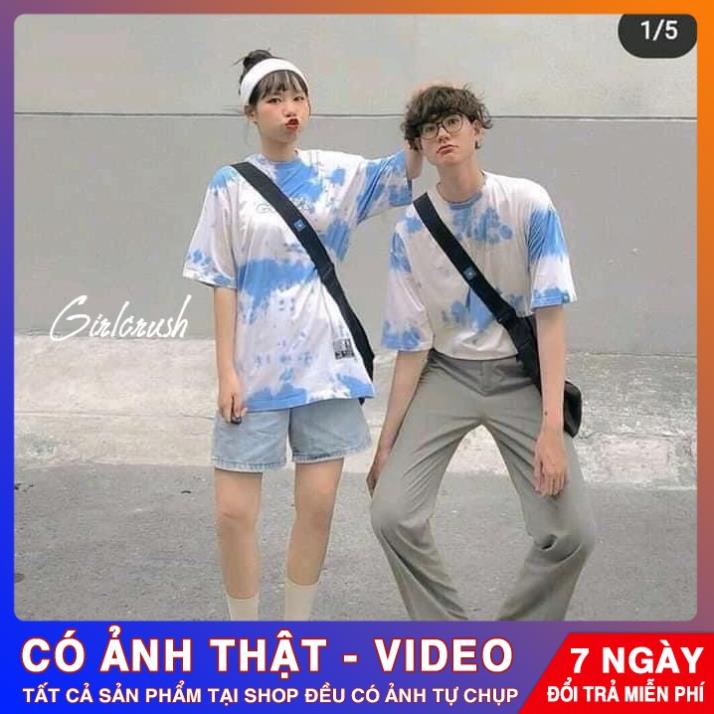 Áo Thun Tay Lỡ Loang Màu Click- Áo Phông Form Rộng Unisex ྇