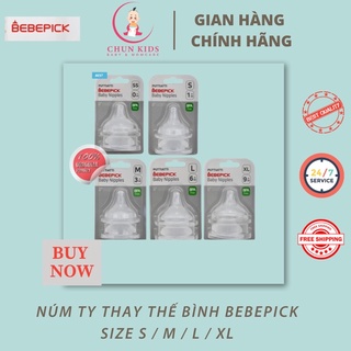 Núm ty thay thế bình Bebepick Chim Vàng - Cổ hồng 150ml/250ml
