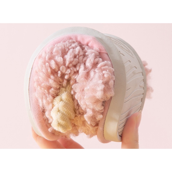 Dép Bông Đi Trong Nhà Đế Cao Su Chống Trơn Mẫu Sừng Trâu Xinh Xắn - D67 - D43