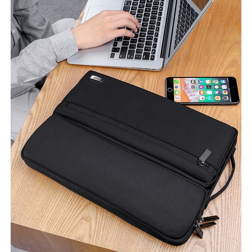Túi chống sốc Macbook Air, Macbook Pro, Laptop 15 inch BUBM kèm 2 ngăn phụ cao cấp