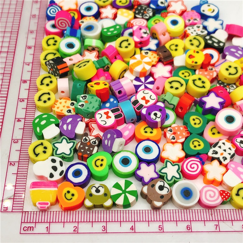 Bộ 20 Hạt Đất Sét Polymer 10Mm Hình Trái Tim Dễ Thương