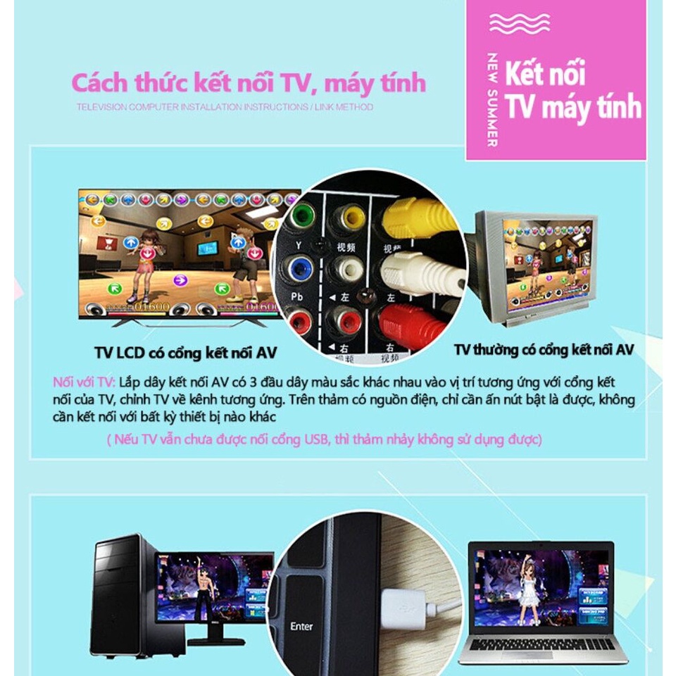 Thảm nhảy audition kết nối tivi, bản chính hãng quốc tế tiếng anh, full bộ thảm+ 2 tay cầm không dây
