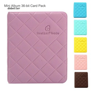 Album nhỏ có 36 ngăn màu trơn họa tiết lưới dùng để lưu trữ ảnh cho máy ảnh Fuji Polaroid Instax 7s 8 25 50s 90