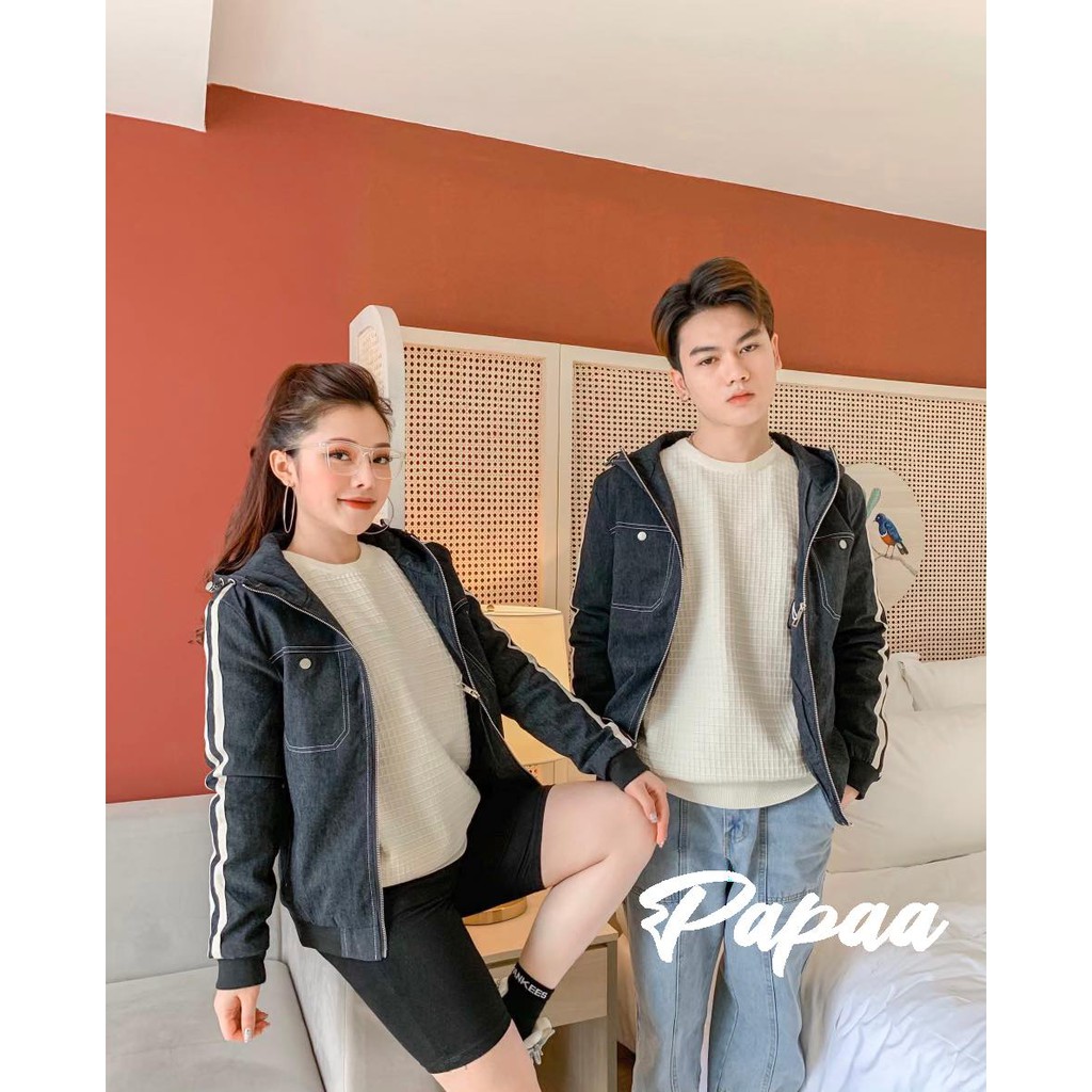 Áo khoác nam nữ Hàn Quốc unisex giả bò 9652 PAPAA SHOP