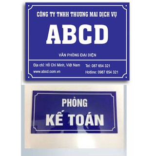 BIỂN TÊN CÔNG TY + BIỂN PHÒNG BAN(có tặng kèm vít nở hoặc băng dính xốp )