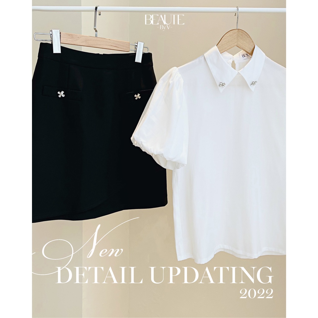 BEAUTEBYV - Áo sơ mi nữ đính đá tay bồng Gem | BigBuy360 - bigbuy360.vn