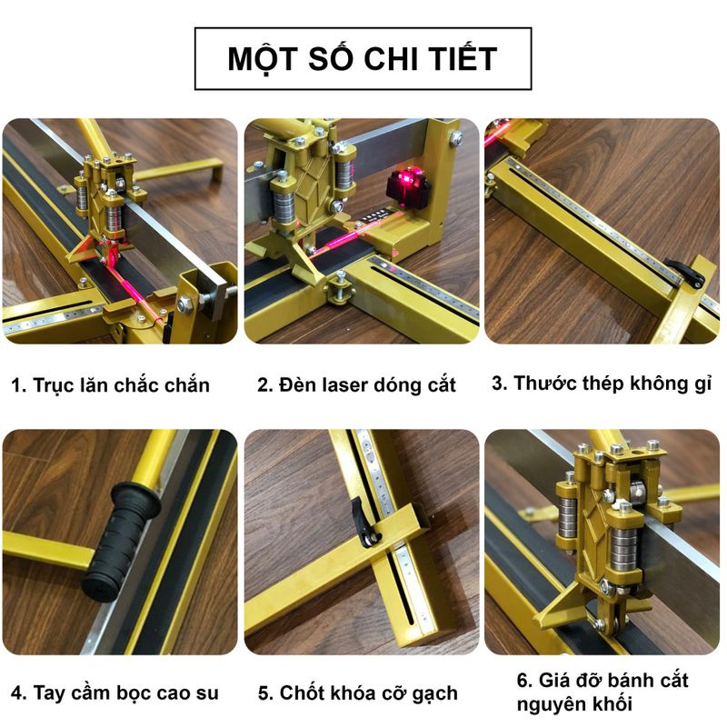Bàn cắt gạch cỡ lớn đẩy tay dài 80cm cắt ngọt khung siêu cứng