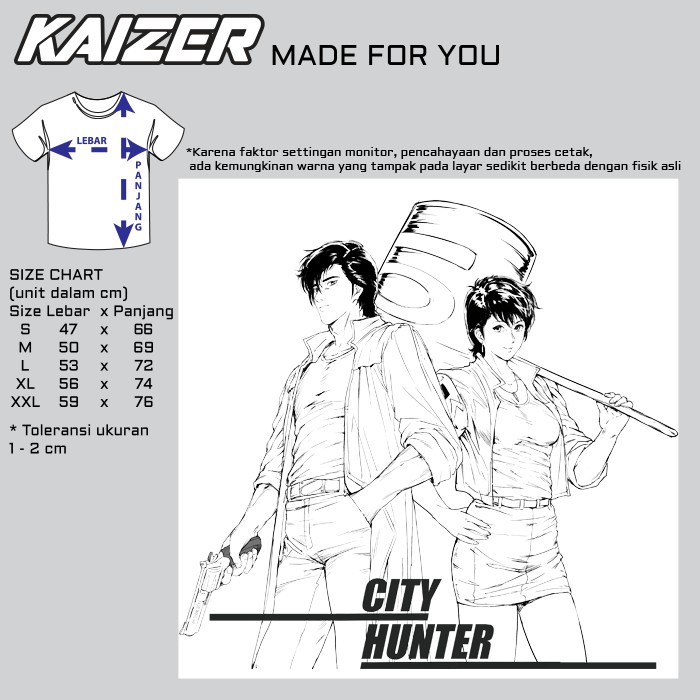 Áo thun Kaizer RH-0512 City Hunter Ryo Saeba & Kaori Makimura