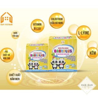 Siro ăn ngon Baby Plus FREESHIP hộp 30 gói giúp bé hết biếng ăn, ăn ngon miệng, ăn ngon ngủ ngon