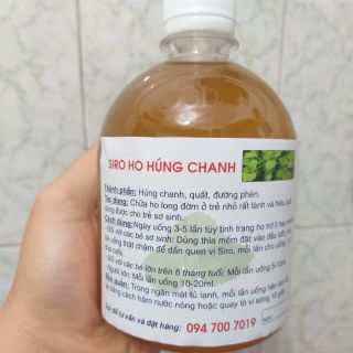 Combo 4 chai siro được hấp từ lá húng chanh sạch cho cả nhà dùng